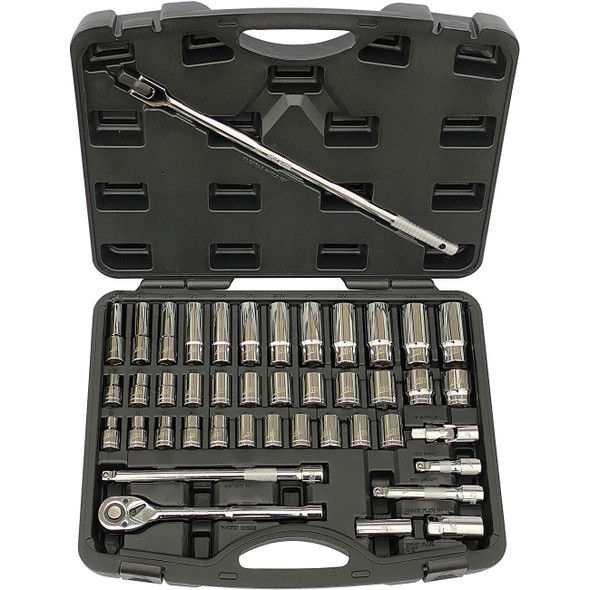 43 Pc. 1/2” Driver SAE/Metric Socket Set 1365