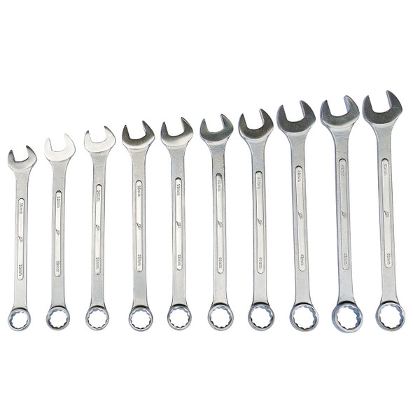 10 Pc. 12 Point Metric Jumbo Raised Panel Combination Wrench Set 1110