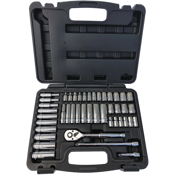 44 Pc. 1/4" Drive 6 Point SAE and Metric Pro Socket Set 1200