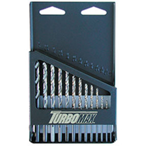 13 Pc. High Speed Steel Drill Bit Set with Turbo Point Tip and Metal Index Case 73136