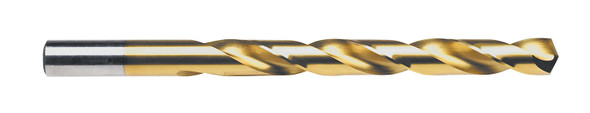 1/4" Titanium Nitride Coated High Speed Steel Fractional Straight Shank Jobber Length Drill Bit 63916