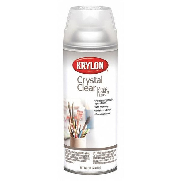 Krylon Spray Paint, Crystal Clear, Gloss, Solvent, 11 oz K01303007