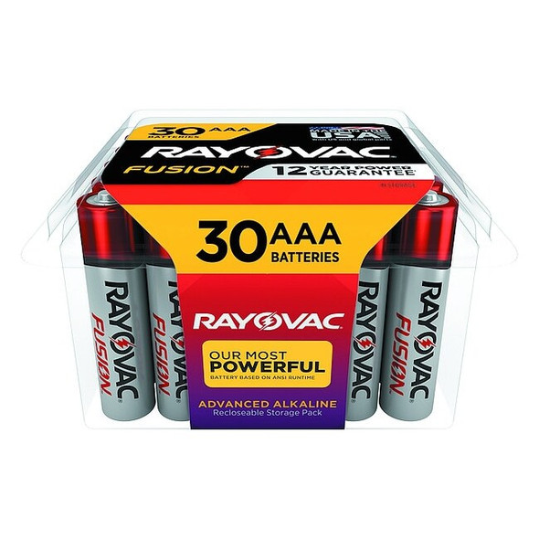Rayovac UltraPro Fusion AAA Alkaline Battery, 1.5V DC, PK30 82430PPFUS