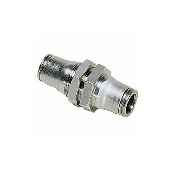 Legris Push-Fit Union Fitting, 5/32 in Tube Size, Brass, Silver 3616 04 00