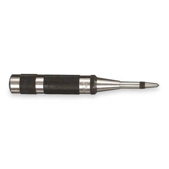 Starrett Automatic Center Punch, Length 4 in, Diameter 9/16 in, Replaceable Point 18AA