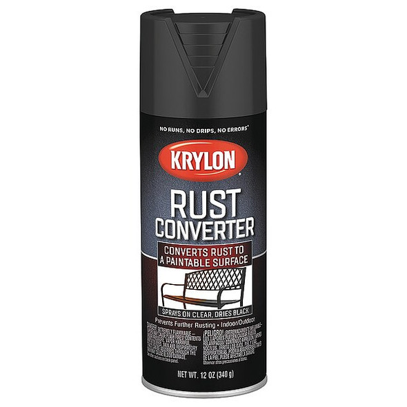 Krylon Rust Converter,Black,12 oz.,20 sq. ft. K02397007