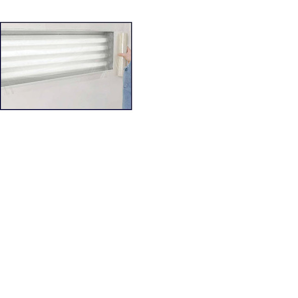 24” x 100’ Continuous Roll Self-adhering Clear Plastic Film - Perforated Every 24” Along Length 435