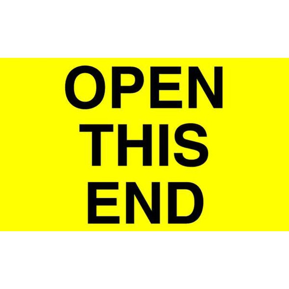 Tapecase 3" x 5" Adhesive Back Shipping Labels, Open This End, Pk50 16V018