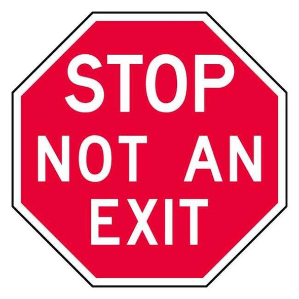 Exit Sign, 12" Height, 12" Width, Recycled Aluminum, Octagon, English