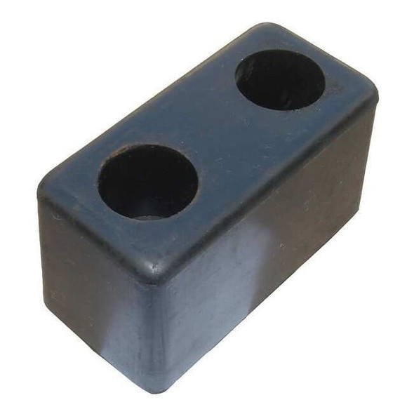Dock Bumper, Rubber, 6 in H, 3 1/2 in D, 3 1/2 in W, 2 Mounting Holes