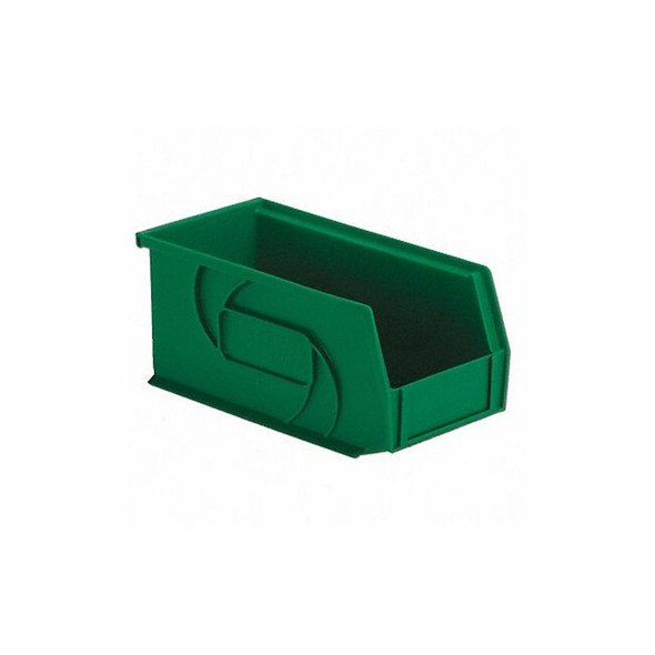 Hang & Stack Storage Bin, Plastic, Green, 5 in H, 5 1/2 in W, 10 7/8 in L