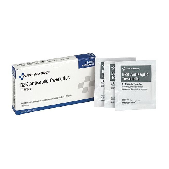 First Aid Only Antiseptic,Packet,7-3/4 x 5 In.,PK10 12-018