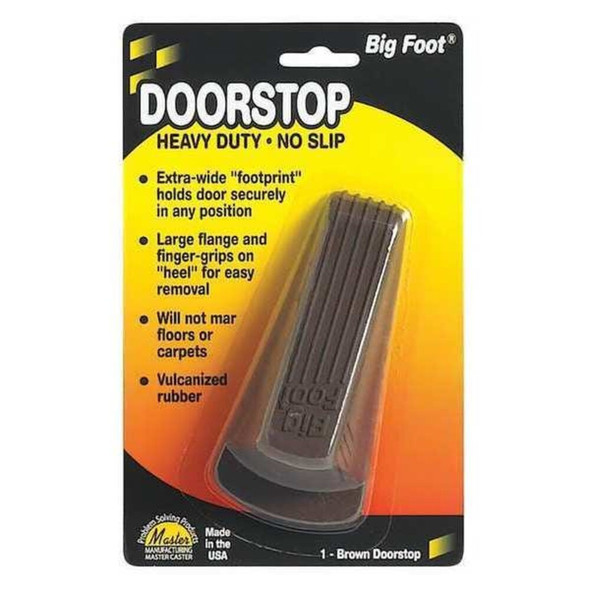Big Foot Door Wedge, Vulcanized Rubber, Brown, 1-1-4"H x 2"W 29920