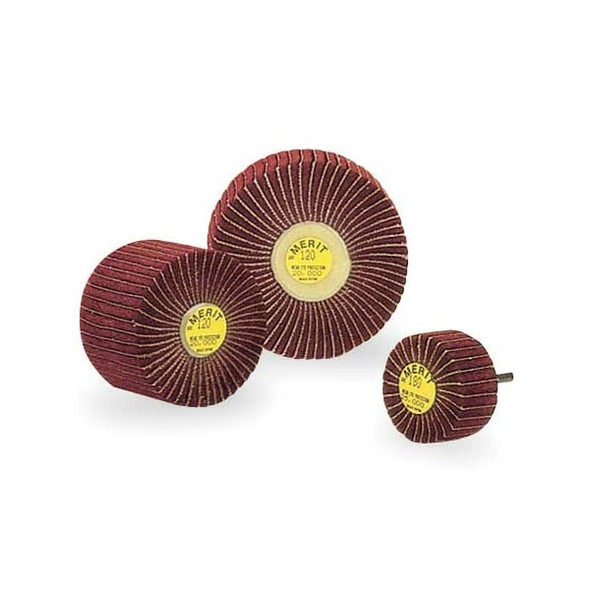 Merit Flap Wheel,3 in Dia,2 in W,P120 Grit 08834123203 Merit Flap Wheel,3 in Dia,2 in W,P120 Grit 08834123203