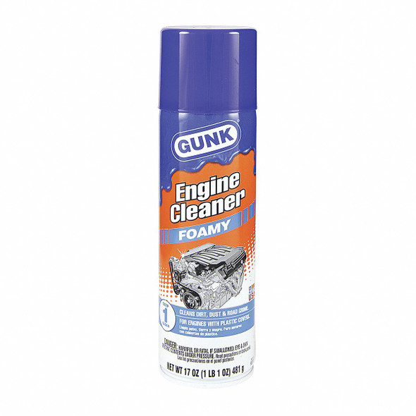 Gunk Foamy Engine Cleaner Cleaner/Degreaser, 17 oz Aerosol Spray Can, Solvent Based FEB1