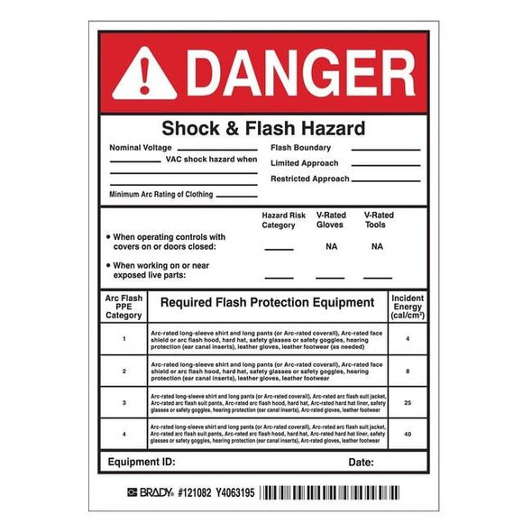 Brady Permanent Adhesive Label,7x5in,Vinyl,PK5 121082