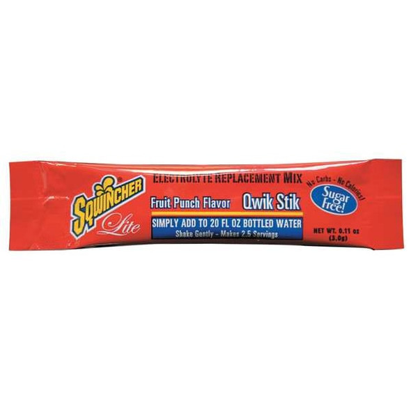 Quick Stiks, Sugar Free Drink Mix Powder, 20 oz Yield per .11 oz Pack, Fruit Punch, 50 Packs