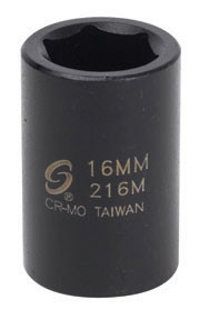 1/2" Drive, Impact Socket, 16mm 216M