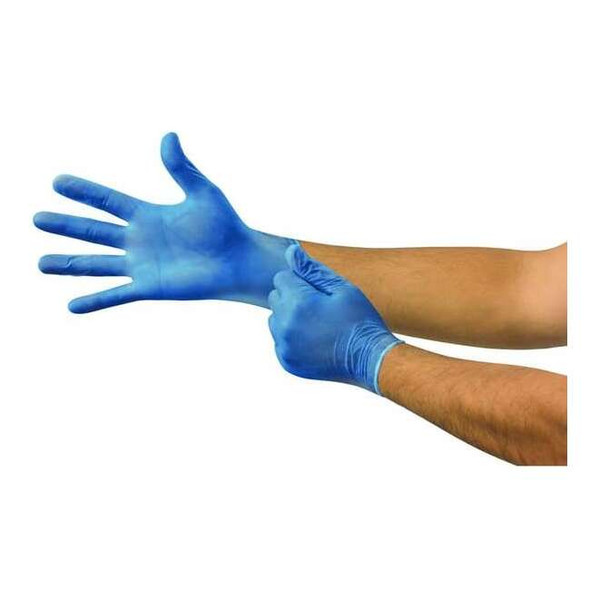 V29, Disposable Gloves, 2.8  mil Palm, Vinyl, Powder-Free, XL (10), 100 PK, Blue