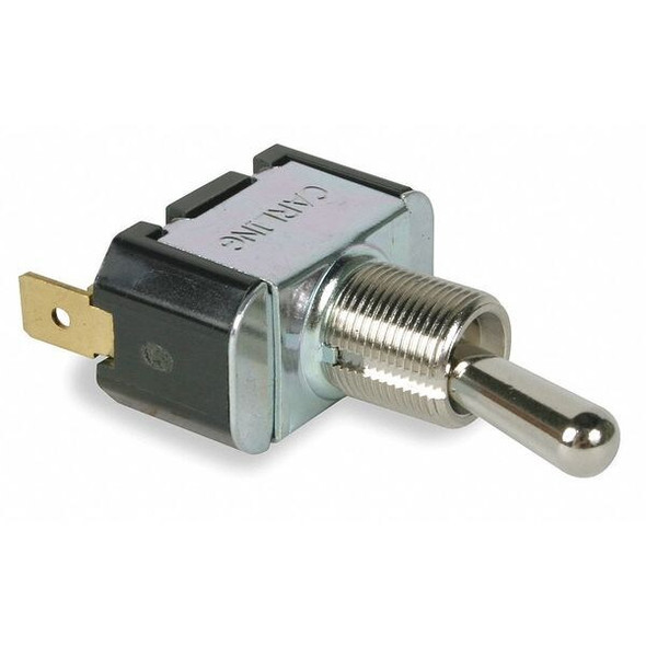 Toggle Switch, SPST, 2 Connections, Off/On, 1 hp, 10A at 250V AC, 15A at 125V AC