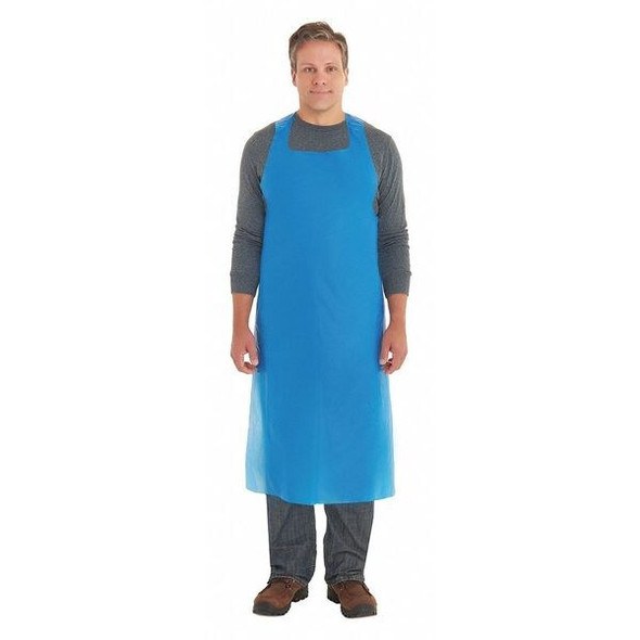 Ansell Disposable Apron, Polyethylene, Blue, 100 PK 56-230