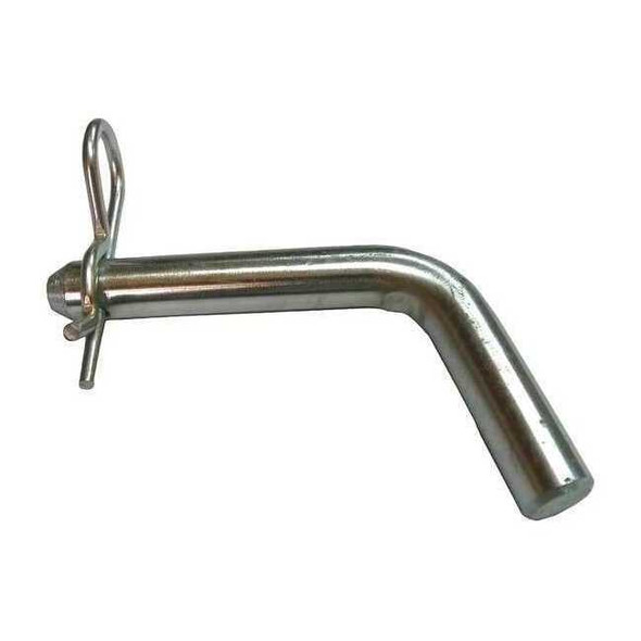 Bent Hitch Pin, 1/2 in Dia, 3 in L, Steel Lg, Grade 1038, 1 PK