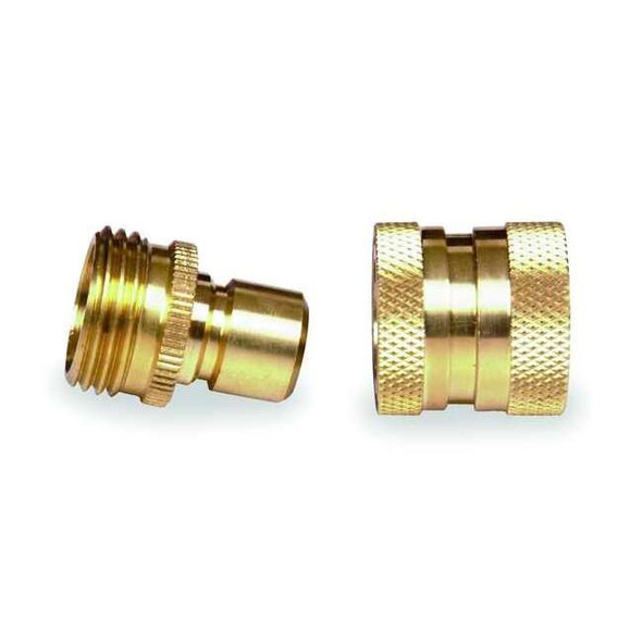 Westward Quick Connector Set,M/F,GHT,Brass 4KG97