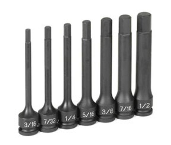 7-Piece 3/8 in. Drive SAE 4 in. Hex Impact Drive Socket Set 1247H