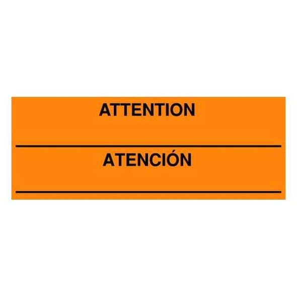 Tapecase Bilingual Shipping Labels Attention/Atencion, Orange,PK50 16V041