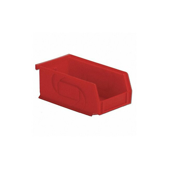 Hang & Stack Storage Bin, Plastic, Red, 3 in H, 4 1/8 in W, 7 3/8 in L