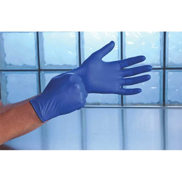 Ansell N19, Disposable Gloves, 3.00 to 3.99 mil Palm, Nitrile, Powder-Free, L (9), 100 PK, Blue N193