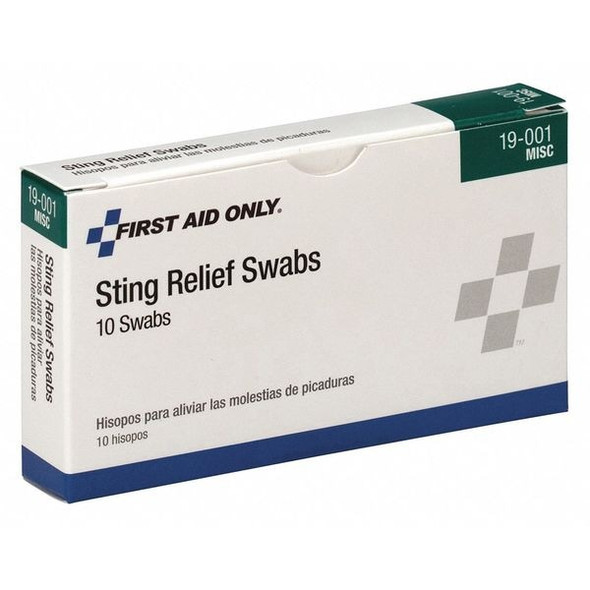 First Aid Only Sting Relief,Packet,2-1/8 In.,PK10 19-001