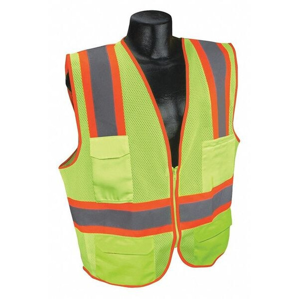 Condor High Visibility Vest, Fluor. Yellow, 3XL 53YM37 Condor High Visibility Vest, Fluor. Yellow, 3XL 53YM37