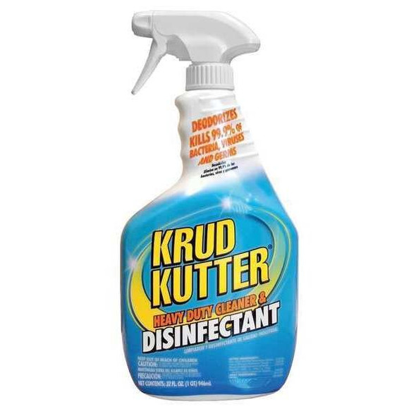 Cleaner and Disinfectant, Trigger Spray Bottle, 32 oz, Unscented