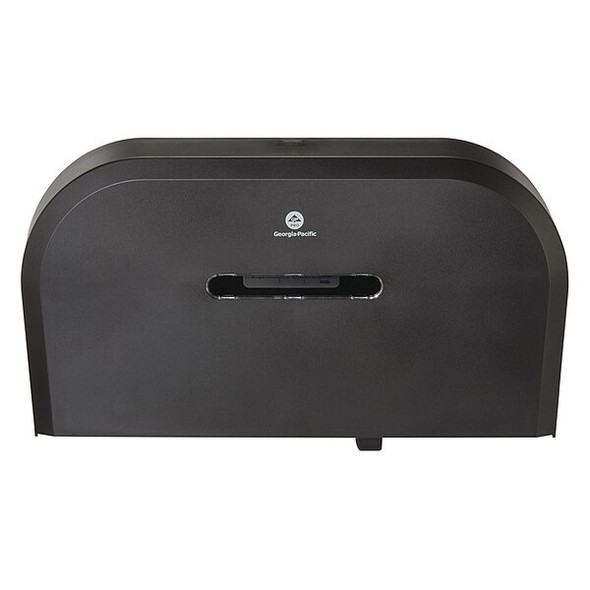 Toilet Paper Dispenser, Horizontal Double Roll, Jumbo Core, Wall Mount, Smoke