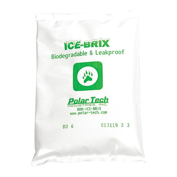 Ice-Brix Poly Pouch, Reuseable, Biodegradable, Leakproof, 6 oz., 48PK