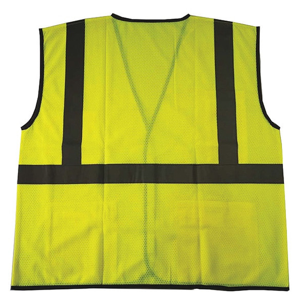 High-Visibility Vest, ANSI Class 2, U-Block, Mesh Polyester, Hook-and-Loop, Lime, Size 2XL/3XL