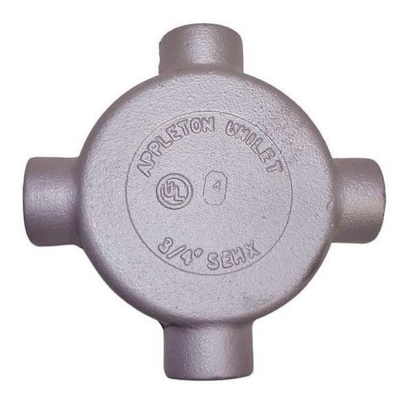 Appleton Electric Conduit Outlet Body,Iron,X,3/4 In. SEHX-75
