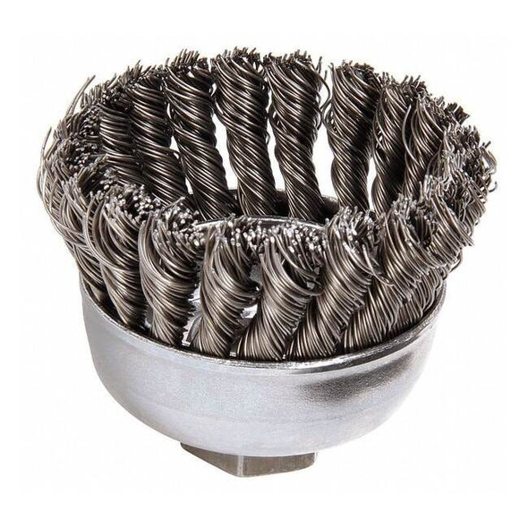 Weiler Knot Wire Cup Wire Brush, Threaded Arbor 94084