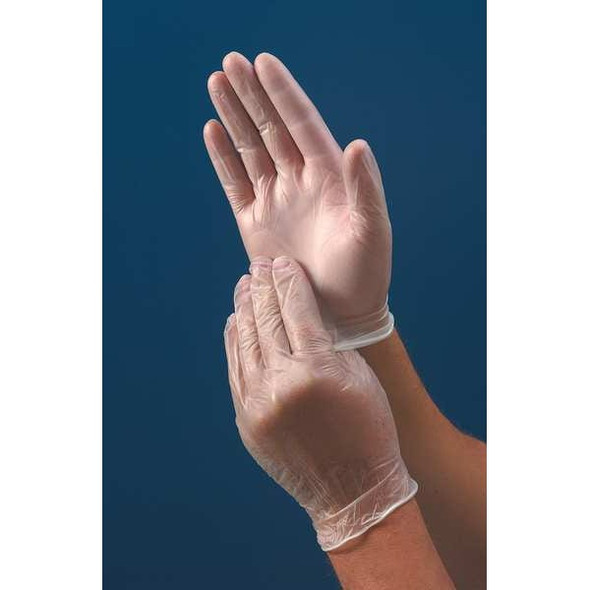 DF-850, Disposable Gloves, 3.00 to 3.99 mil Palm, Vinyl, Powder-Free, M (8), 100 PK, Clear