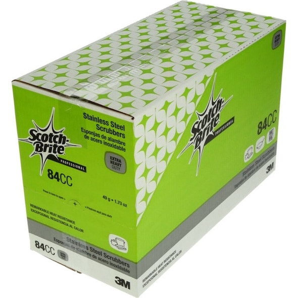 Scotch-Brite Scrubber,3 3/4 in L,Silver,PK12 84CC