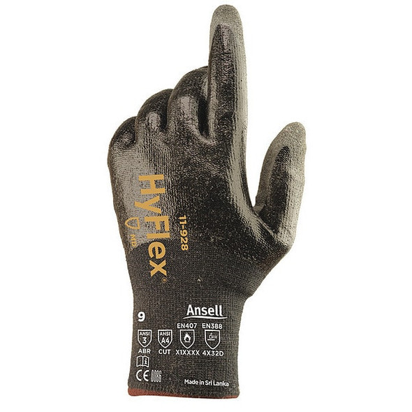Ansell Cut Resistant Coated Gloves, Cut Level A4 ,Double Dipped ,Nitrile ,Sandy ,7 1 PR 11-928