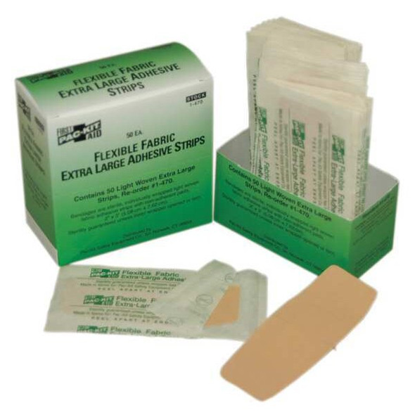 First Aid Only Strip Bandages,4"x2",Fabric,PK50 1-470 First Aid Only Strip Bandages,4"x2",Fabric,PK50 1-470