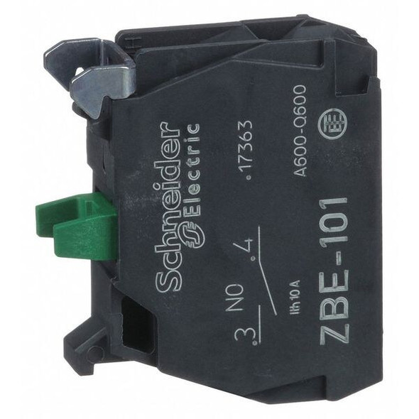 Schneider Electric ContactBlock,Black,1NO,22mm,ZB4,ZB5 ZBE101