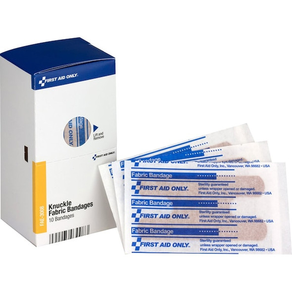 First Aid Only Knuckle Bandages,3"x1.5",Fabric,PK10 FAE-3008 First Aid Only Knuckle Bandages,3"x1.5",Fabric,PK10 FAE-3008