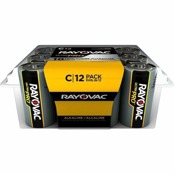 Rayovac UltraPro C Alkaline Battery, 1.5V DC, PK12 ALC12PP
