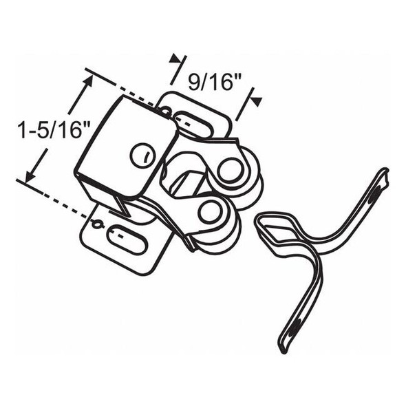 Manufacturer Varies Cabinet Catch,Roller, Steel, 1 5/16 in W 900-6698