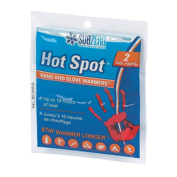 Subzero Hand Warmers, Up to 10 hr, Shake, 115  Degrees F Avg. Temp., 1 PR 12324