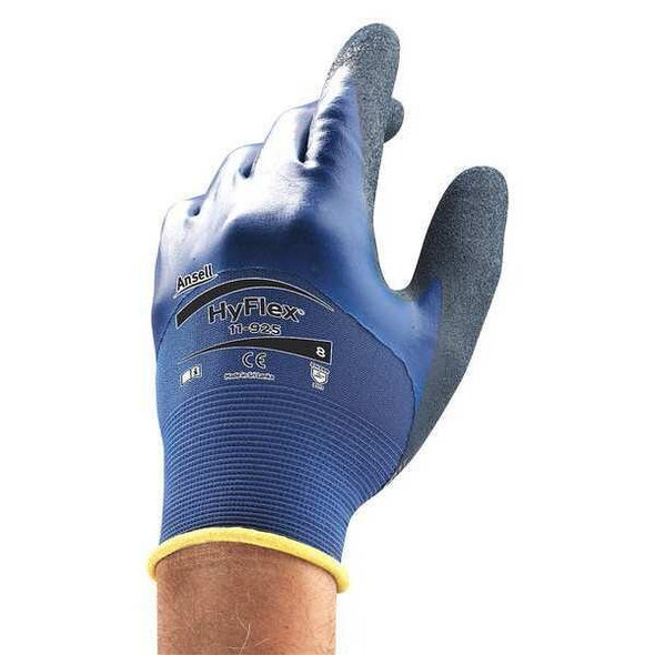 Coated Gloves, Nitrile, Rough, 3/4 dip, 3 Abrasion Level, Blue, L (9) 1 PR