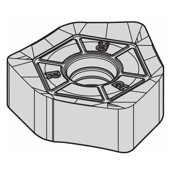 Widia Hex Milling Insert,9.60mm,Carbide 3066479